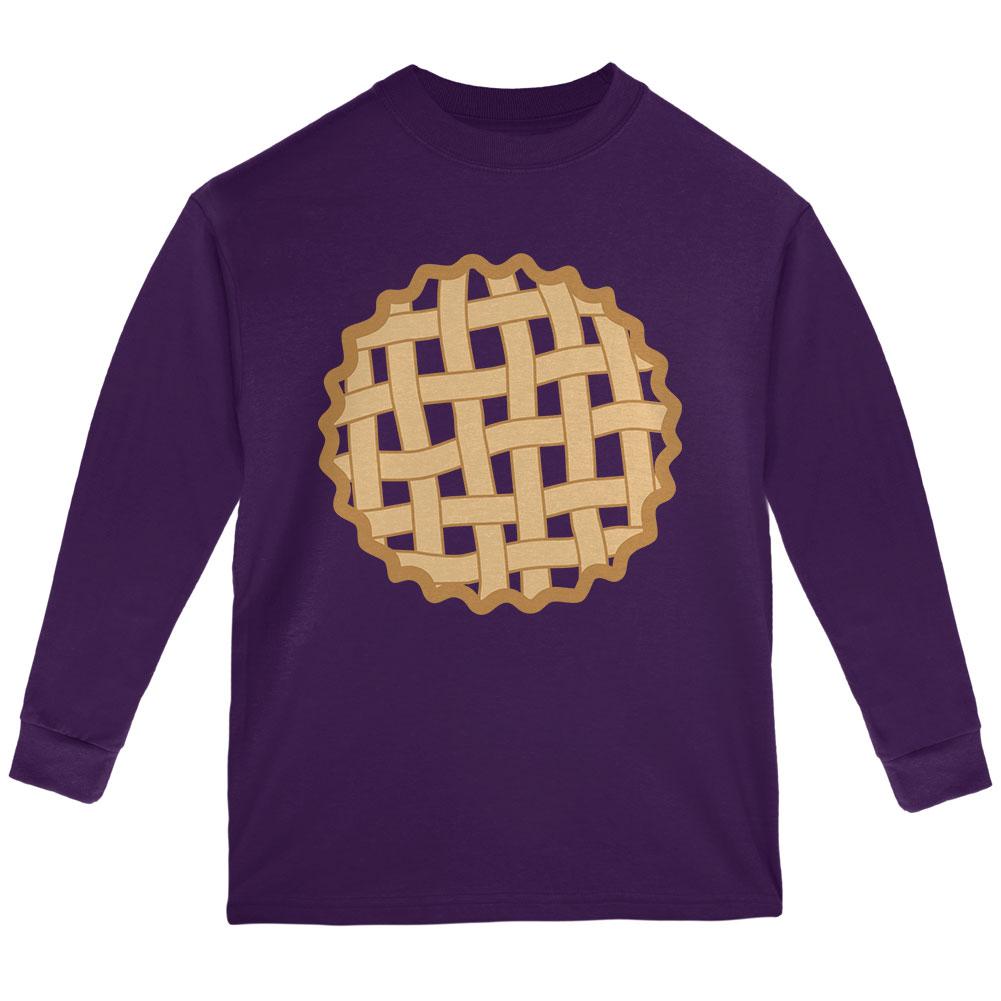 Halloween Lattice Pie Costume Grape Youth Long Sleeve T Shirt Youth Long Sleeves Old Glory LG Purple 