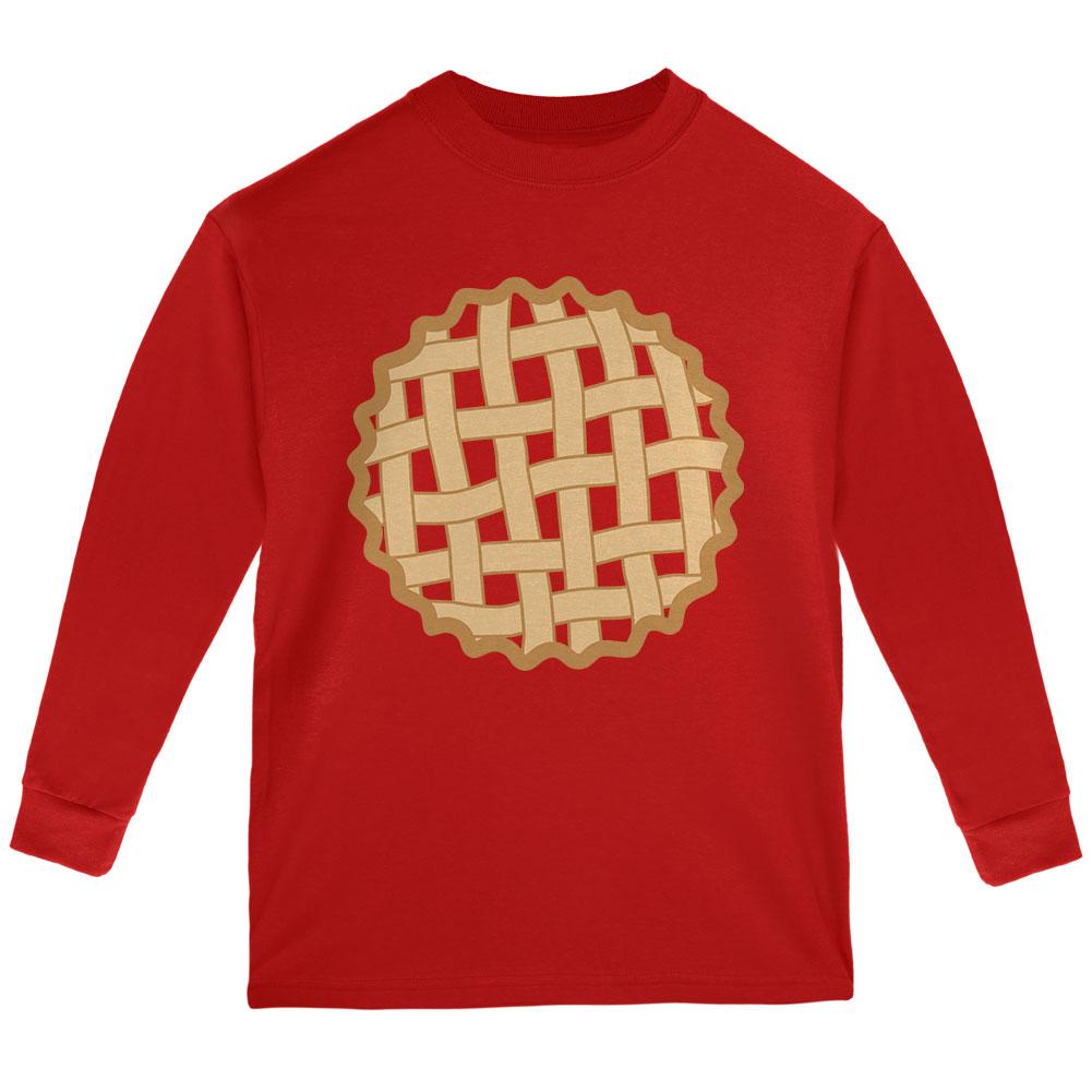 Halloween Lattice Pie Costume Strawberry Cherry Youth Long Sleeve T Shirt Youth Long Sleeves Old Glory LG Red 