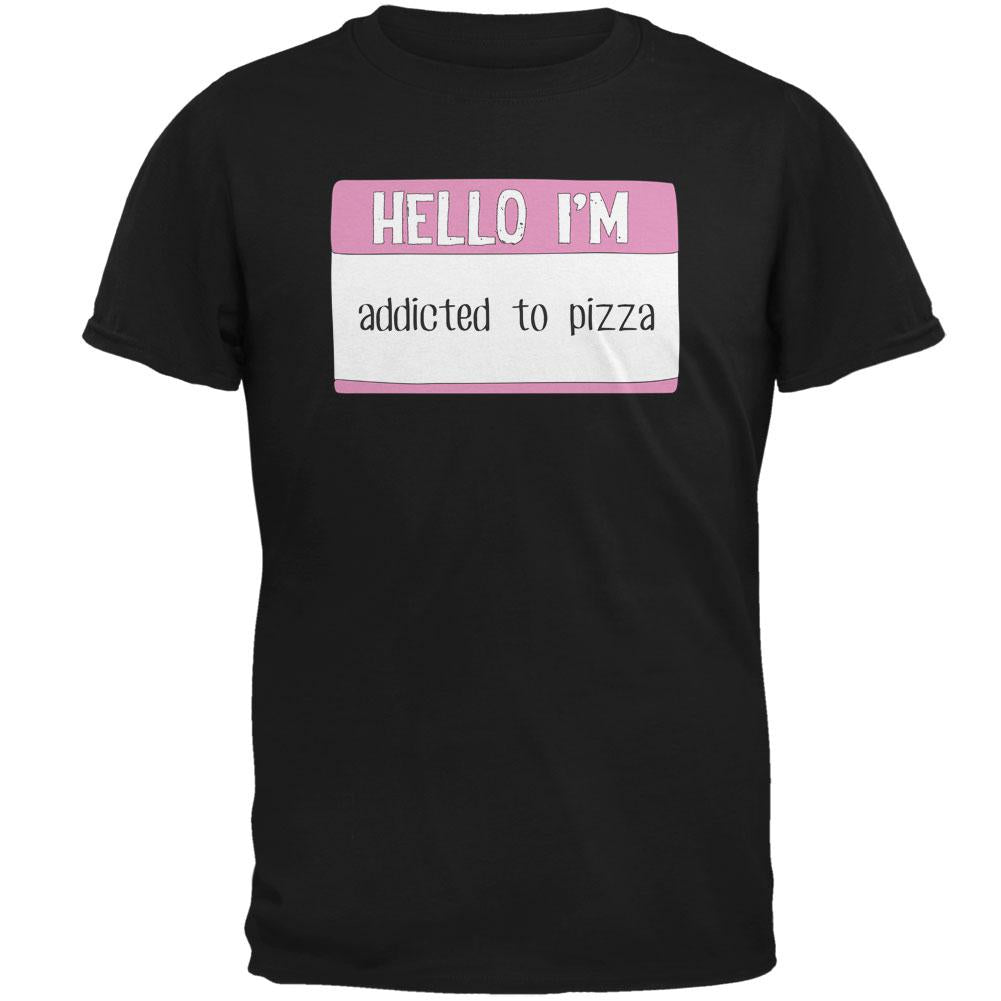 Halloween Hello I'm Addicted to Pizza Mens T Shirt Men's T-Shirts Old Glory 2XL Black 