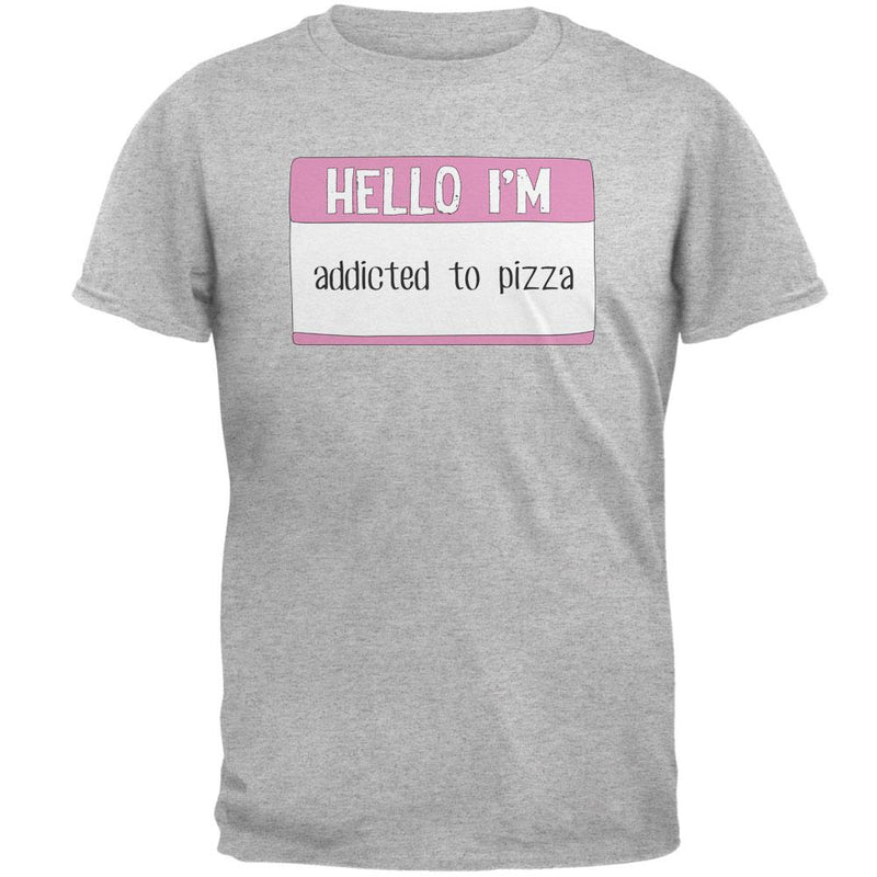 Halloween Hello I'm Addicted to Pizza Mens T Shirt Men's T-Shirts Old Glory 2XL Heather 