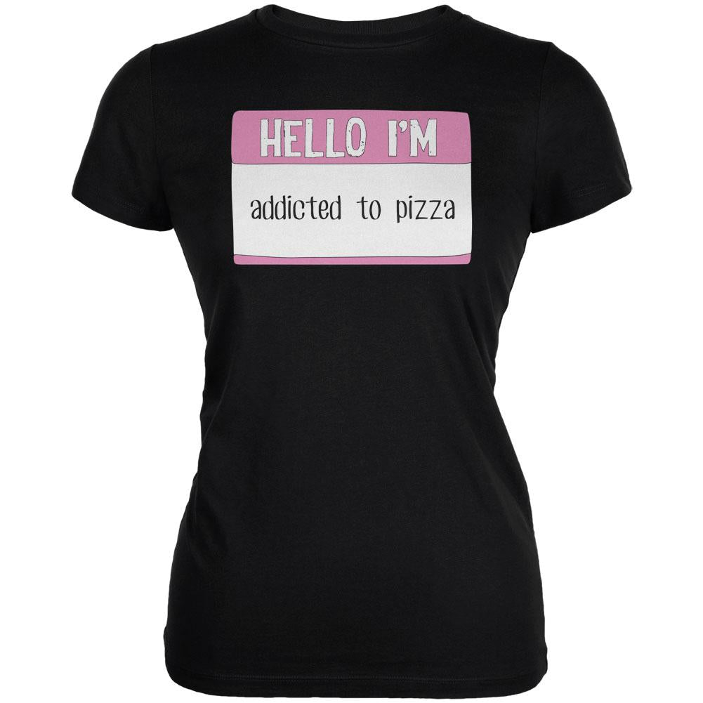 Halloween Hello I'm Addicted to Pizza Juniors Soft T Shirt Juniors T-Shirts Old Glory 2XL Black 