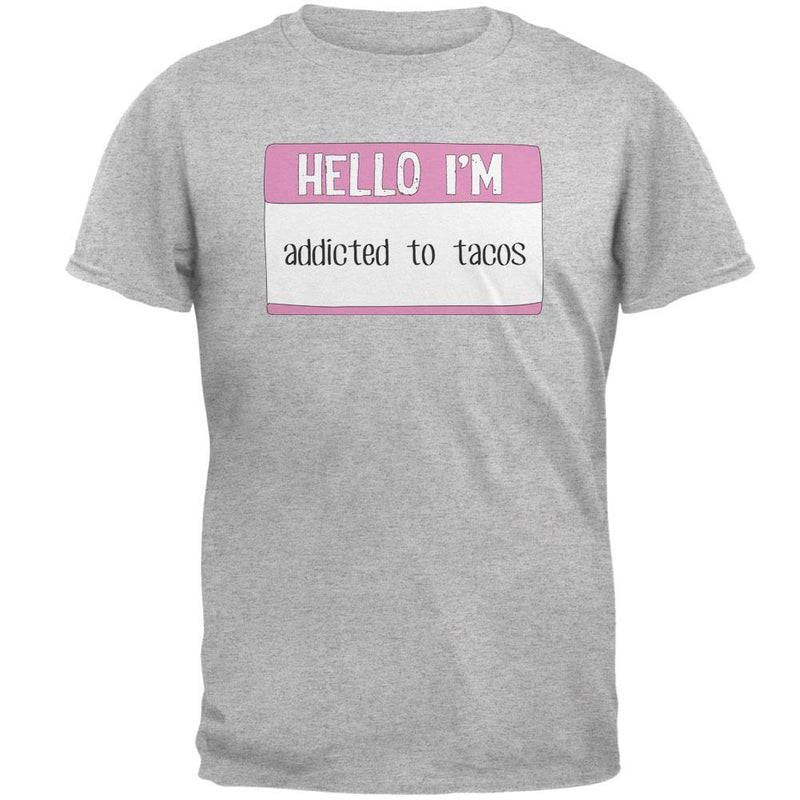 Halloween Hello I'm Addicted to Tacos Mens T Shirt Men's T-Shirts Old Glory 2XL Heather 