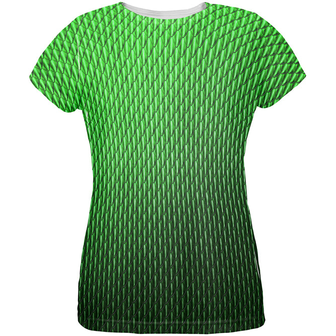 Halloween Green Earth Dragon Scales Costume All Over Womens T Shirt Women's T-Shirts Old Glory 2XL Multi 