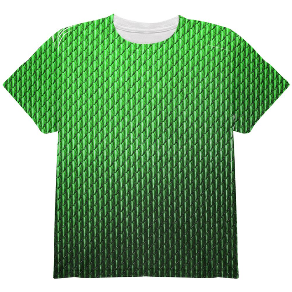 Halloween Green Earth Dragon Scales Costume All Over Youth T Shirt Youth T-Shirts Old Glory YLG Multi 