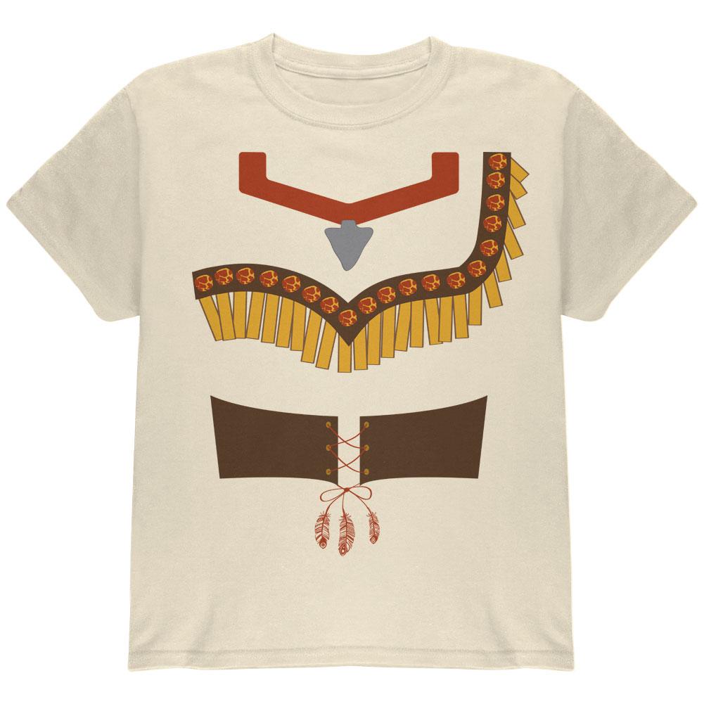 Halloween Native American Princess Costume Red Youth T Shirt Youth T-Shirts Old Glory LG Natural 