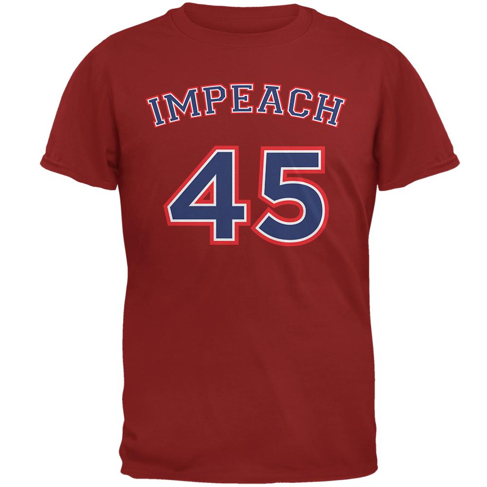 Impeach 45 45th President Donald Trump Mens T Shirt Men's T-Shirts Old Glory SM Cardinal Red 