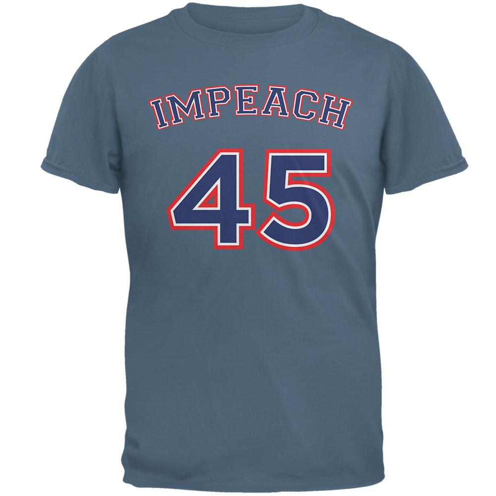 Impeach 45 45th President Donald Trump Mens T Shirt Men's T-Shirts Old Glory SM Indigo Blue 