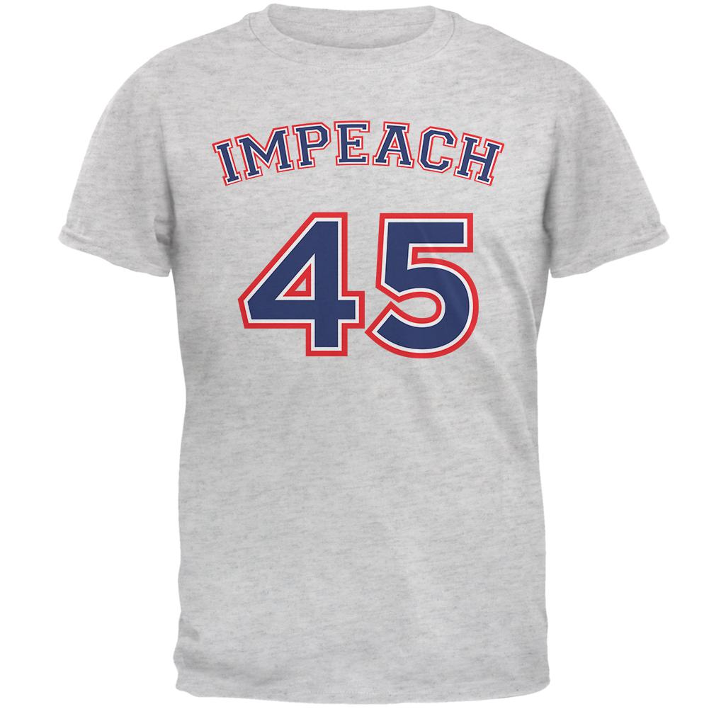 Impeach 45 45th President Donald Trump Mens T Shirt Men's T-Shirts Old Glory SM Light Heather Grey 