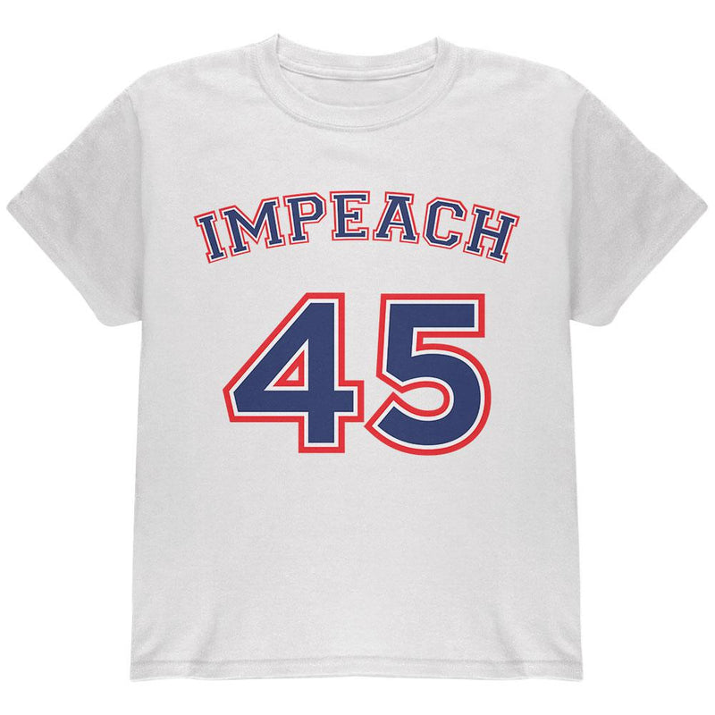 Impeach 45 45th President Donald Trump Youth T Shirt Youth T-Shirts Old Glory XS White 