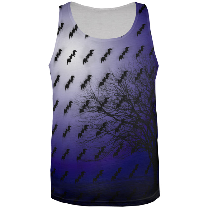 Halloween Bats in the Full Moon Light All Over Mens Tank Top Men's Tank Tops global 2XL Multi 