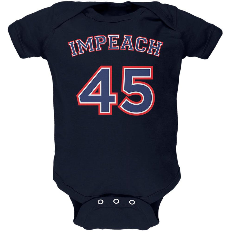 Impeach 45 45th President Donald Trump Soft Baby One Piece Baby One Piece Old Glory 0-3M Navy 