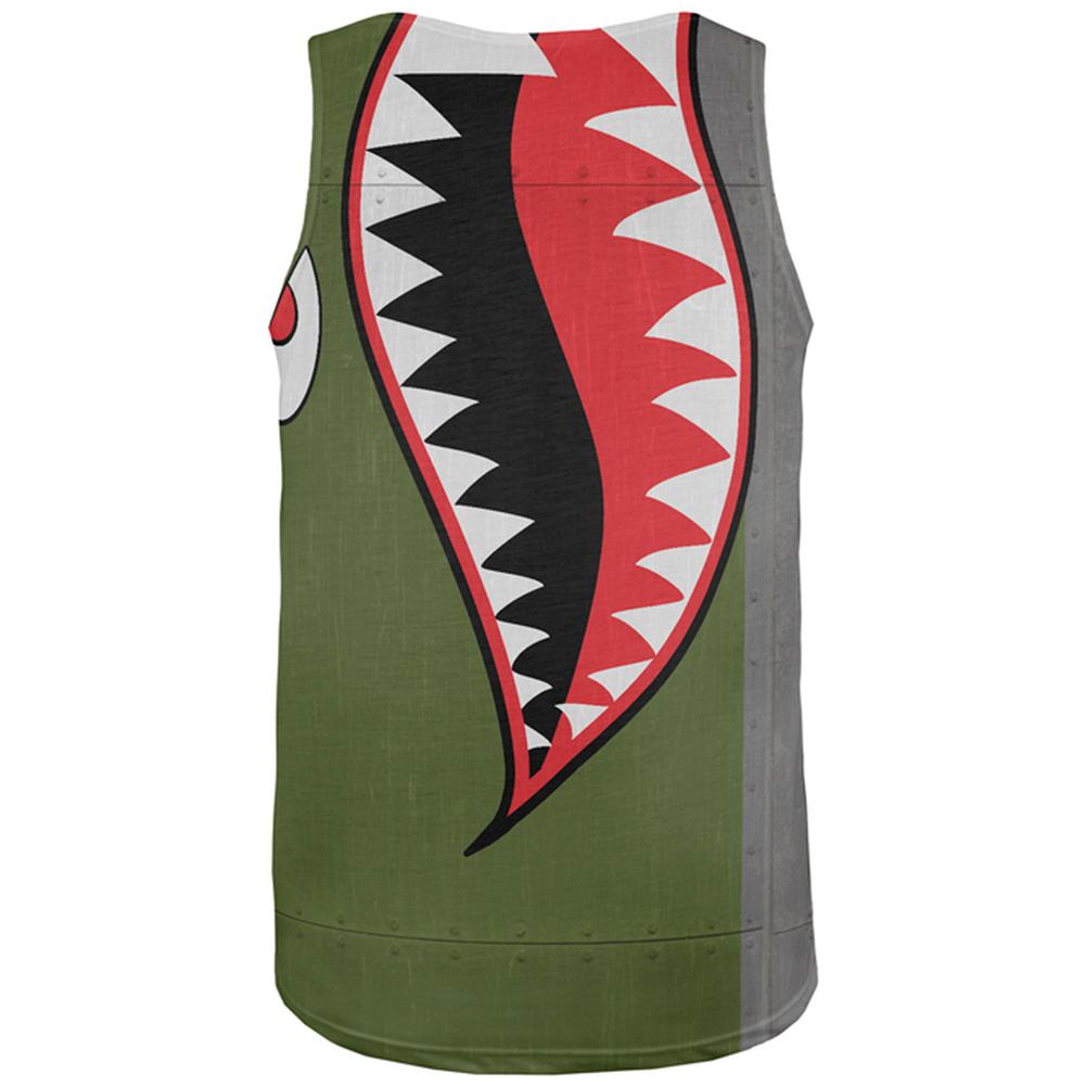 Halloween WWII Flying Tiger Fighter Shark Nose Art All Over Mens Tank Top Men's Tank Tops Old Glory   