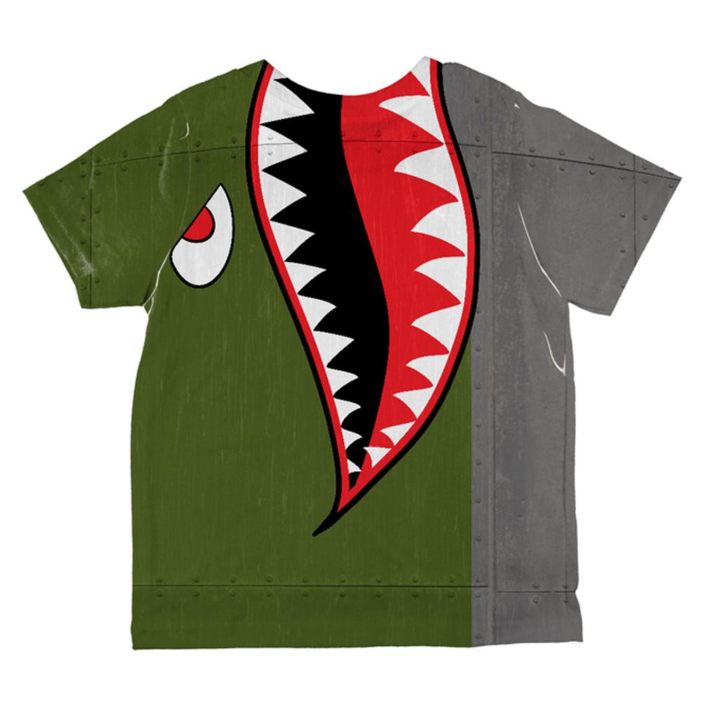 Halloween WWII Flying Tiger Fighter Shark Nose Art All Over Toddler T Shirt Toddler T-Shirts Old Glory   