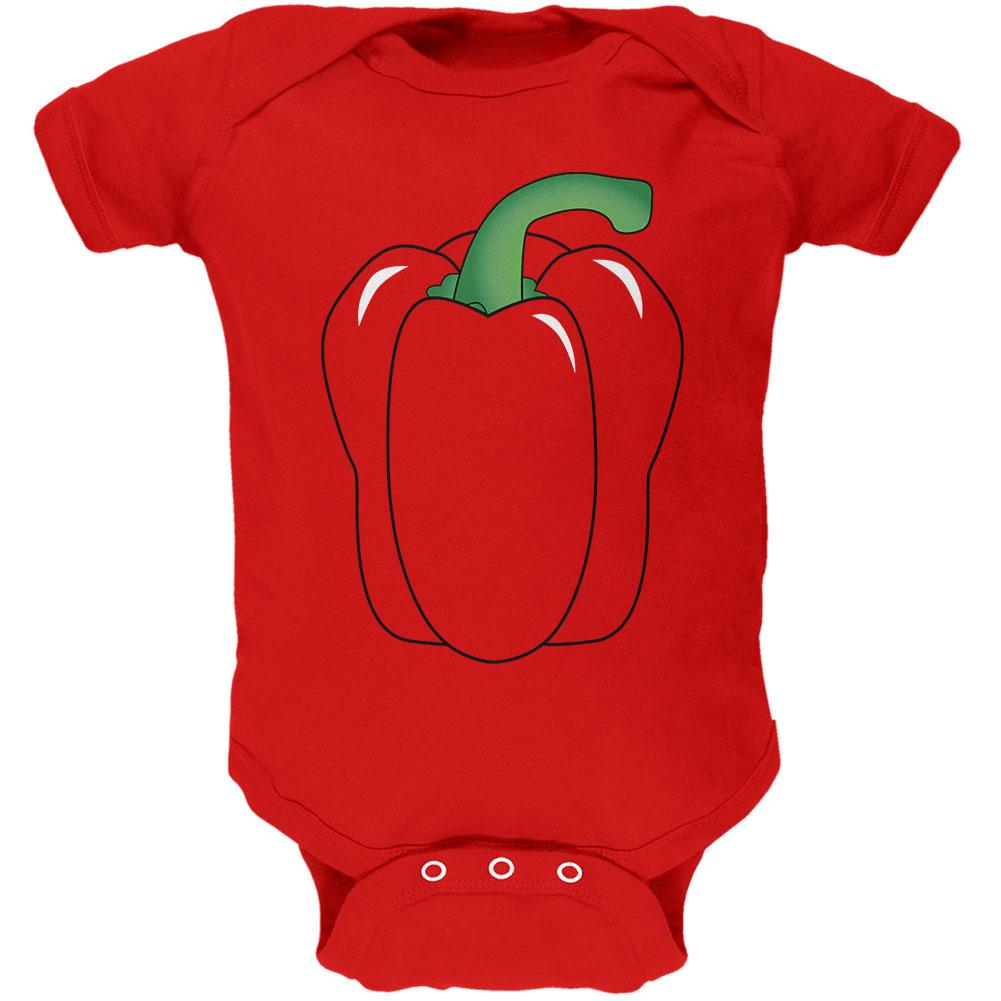 Halloween Fruit Vegetable Bell Pepper Costume Soft Baby One Piece Baby One Piece Old Glory 0-3M Red 