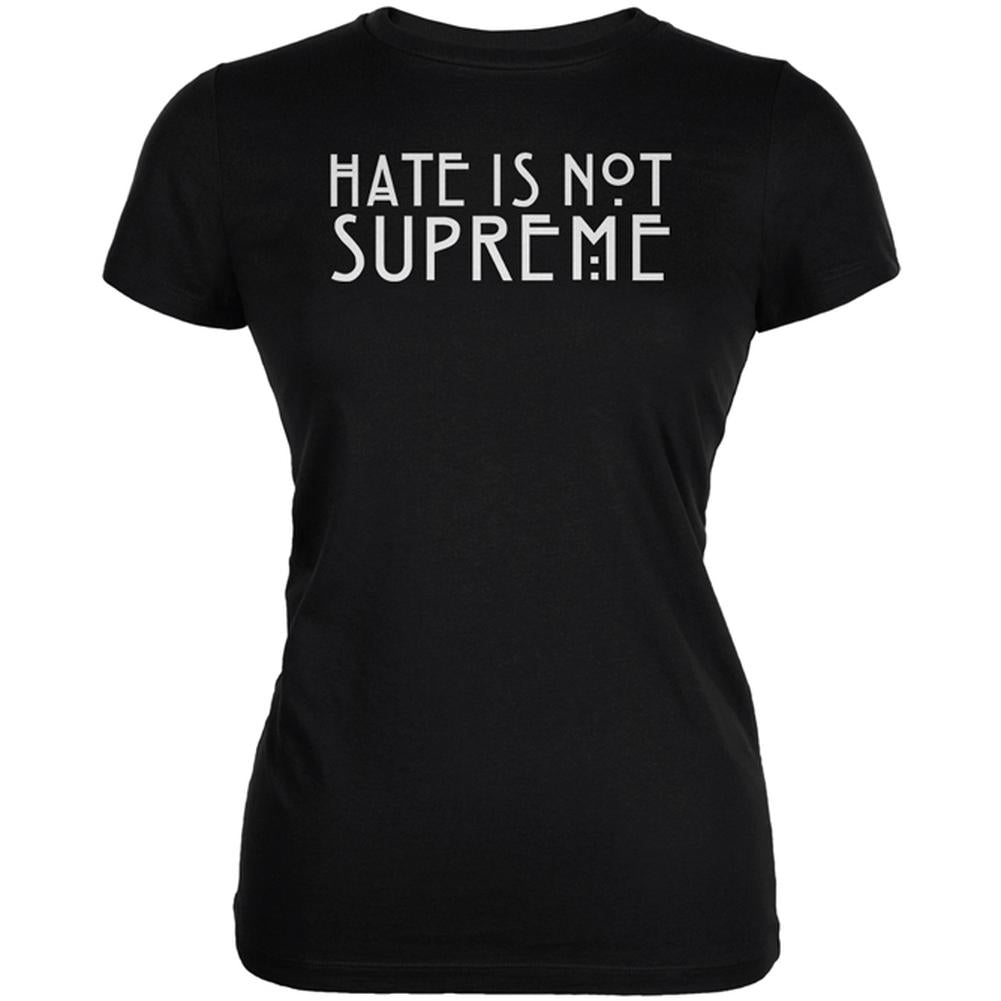 Hate is not Supreme Juniors Soft T Shirt Juniors T-Shirts Old Glory 2XL Black 