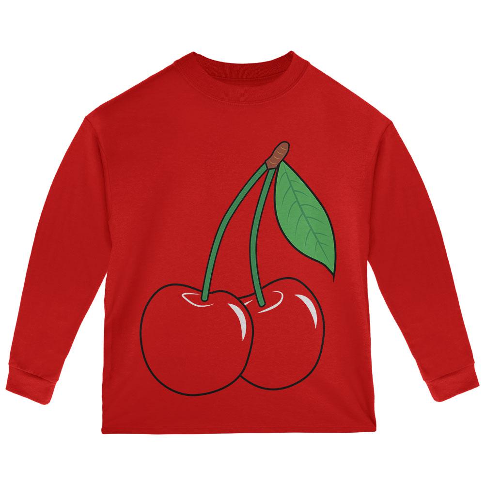 Halloween Fruit Cherry Costume Toddler Long Sleeve T Shirt Toddler Long Sleeves Old Glory 2T Red 