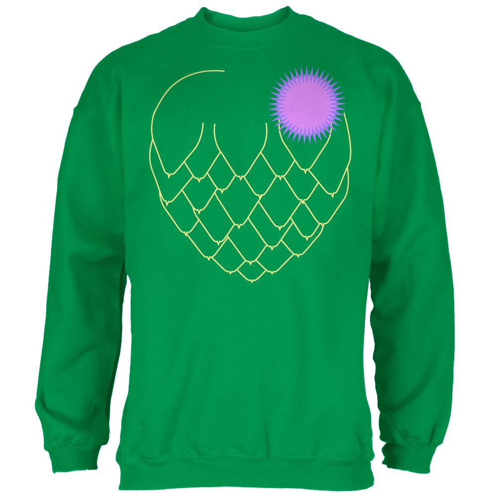 Halloween Vegetable Artichoke Costume Mens Sweatshirt Men's Sweatshirts Old Glory 2XL Irish Green 