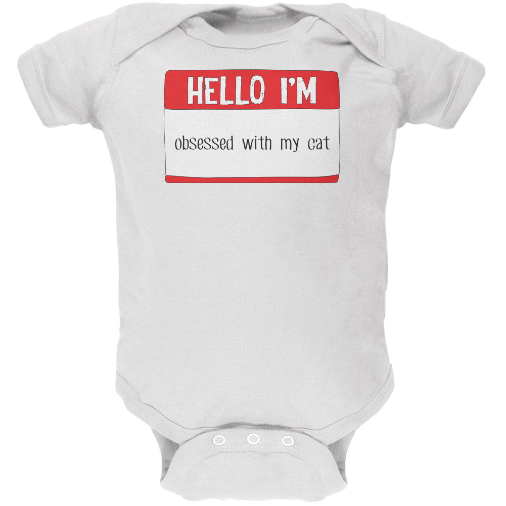 Halloween Hello I'm Obsessed With My Cat Soft Baby One Piece Baby One Piece Old Glory 12M White 