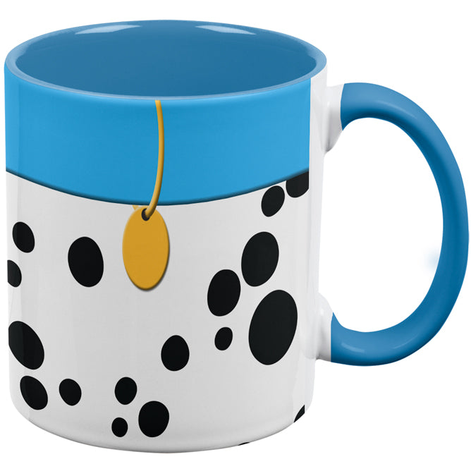 Dog Dalmatian Aqua Collar Aqua Handle Coffee Mug Coffee Mugs Old Glory OS White 