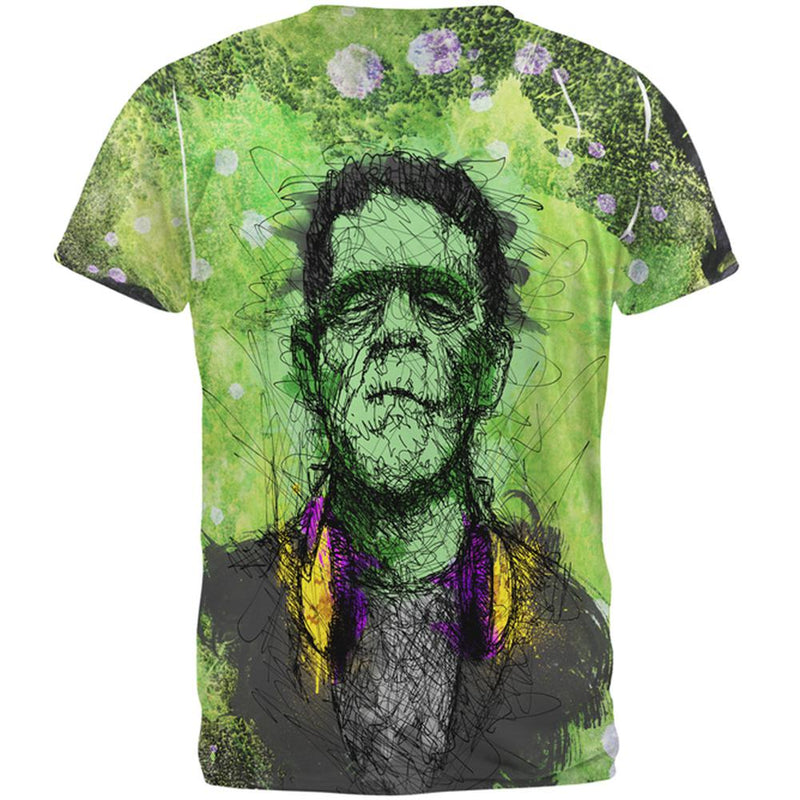 Halloween Frankenstein Raver Horror Movie Monster All Over Mens T Shirt Men's T-Shirts Old Glory   