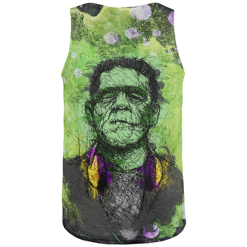 Halloween Frankenstein Raver Horror Movie Monster All Over Mens Tank Top Men's Tank Tops Old Glory   