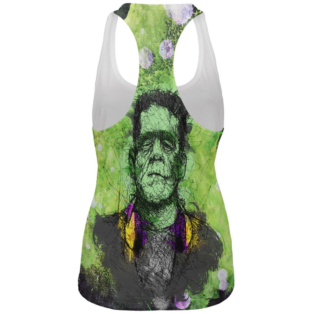 Halloween Frankenstein Raver Horror Movie Monster All Over Womens Work Out Tank Top Women's Tank Tops Old Glory   