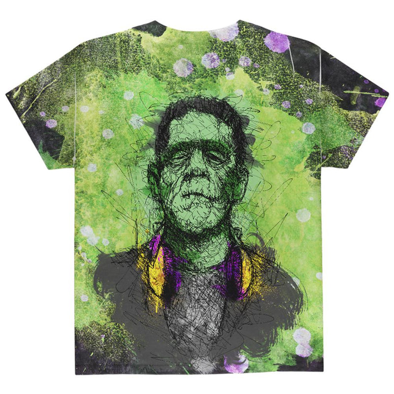 Halloween Frankenstein Raver Horror Movie Monster All Over Youth T Shirt Youth T-Shirts Old Glory   