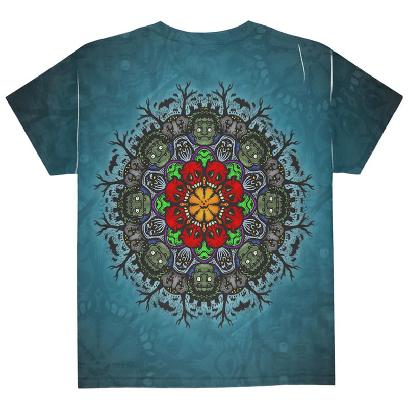 Halloween Classic Movie Monster Mandala All Over Youth T Shirt Youth T-Shirts Old Glory   