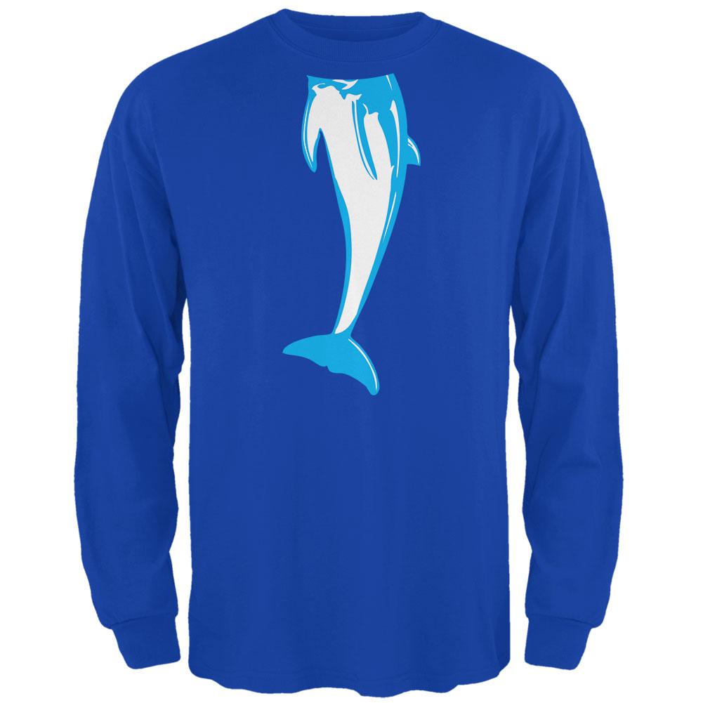 Halloween Dolphin Body Costume Mens Long Sleeve T Shirt Men's Long Sleeves Old Glory 2XL Royal 