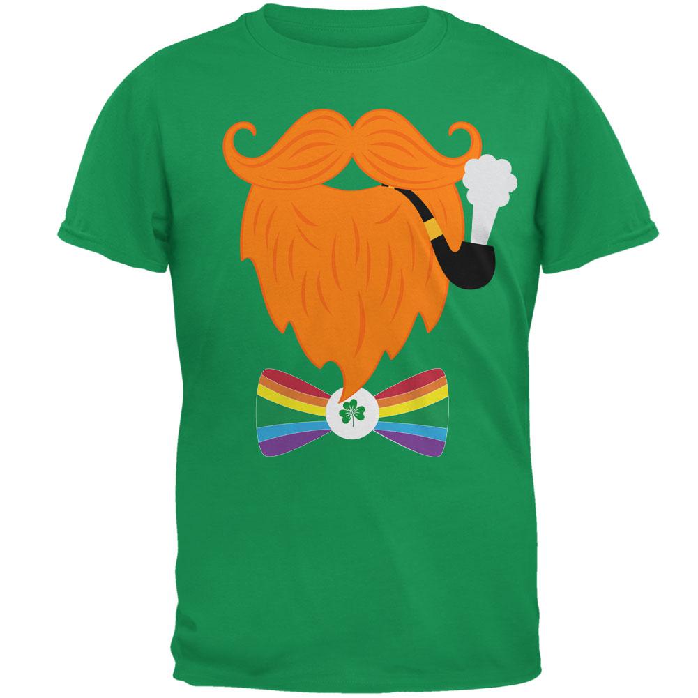 Halloween Leprechaun Costume Rainbow Bow Tie Mens T Shirt Men's T-Shirts Old Glory 2XL Irish Green 