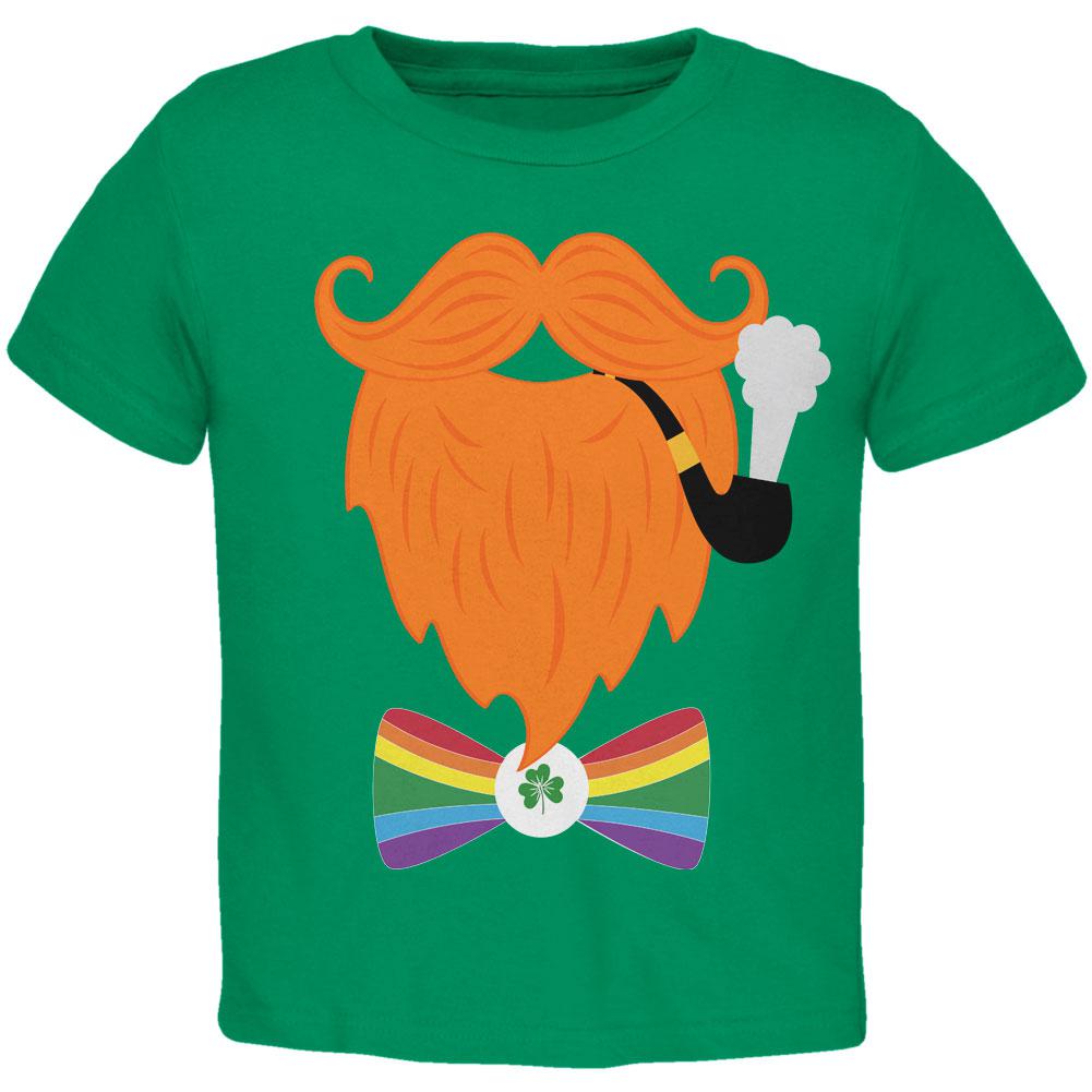 Halloween Leprechaun Costume Rainbow Bow Tie Toddler T Shirt Toddler T-Shirts Old Glory 2T Kelly Green 