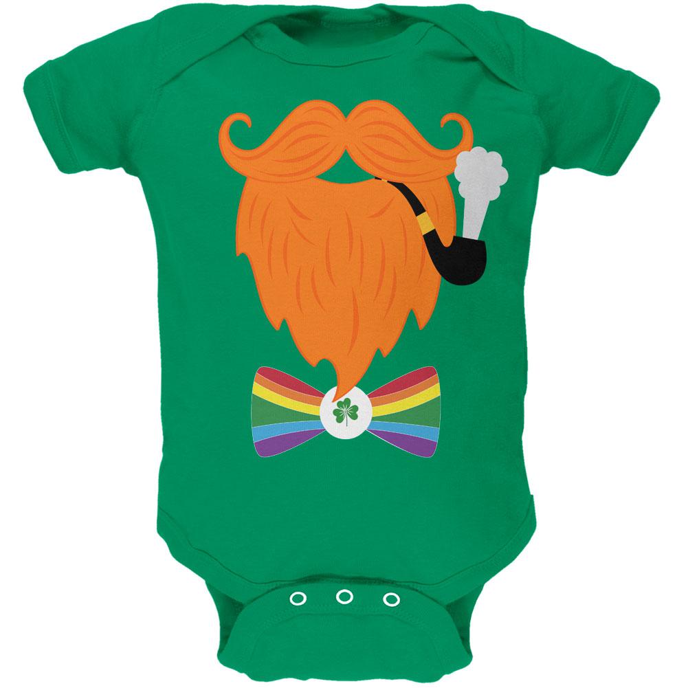 Halloween Leprechaun Costume Rainbow Bow Tie Soft Baby One Piece Baby One Piece Old Glory 12MO Kelly Green 