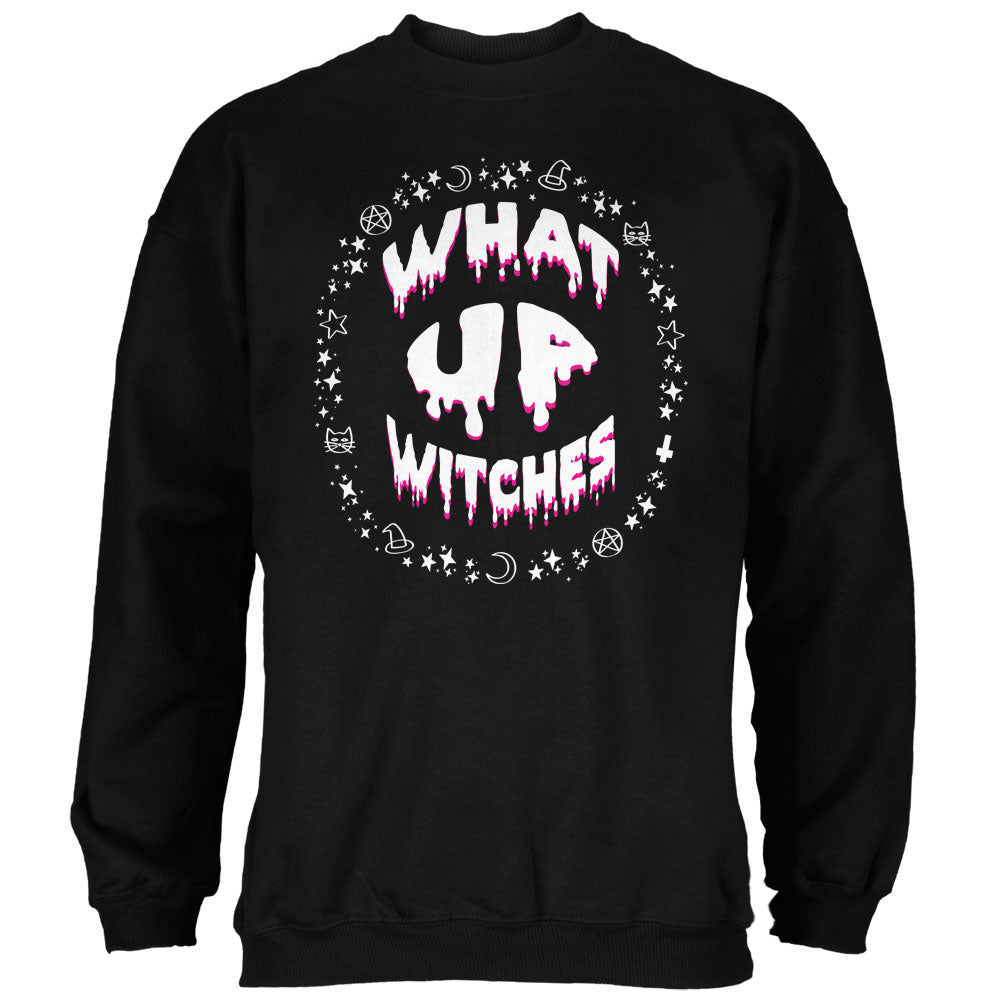 Halloween What Up Witches Witchy Elements Mens Sweatshirt Men's Sweatshirts Old Glory 2XL Black 