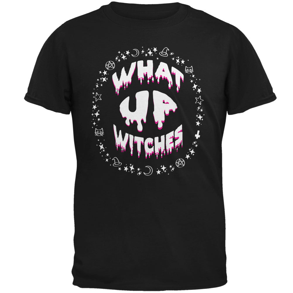 Halloween What Up Witches Witchy Elements Mens T Shirt Men's T-Shirts Old Glory 2XL Black 