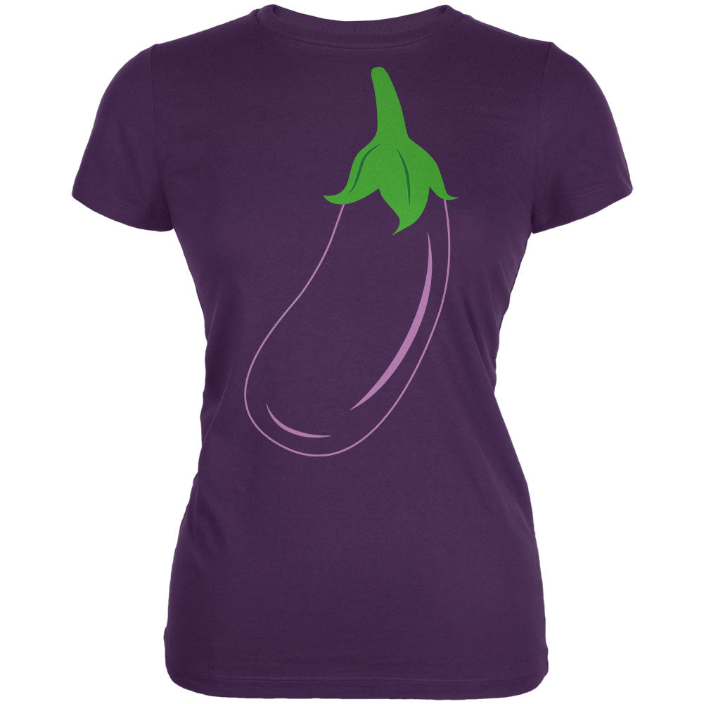 Halloween Vegetable Eggplant Costume Juniors Soft T Shirt Juniors T-Shirts Old Glory 2XL Purple 