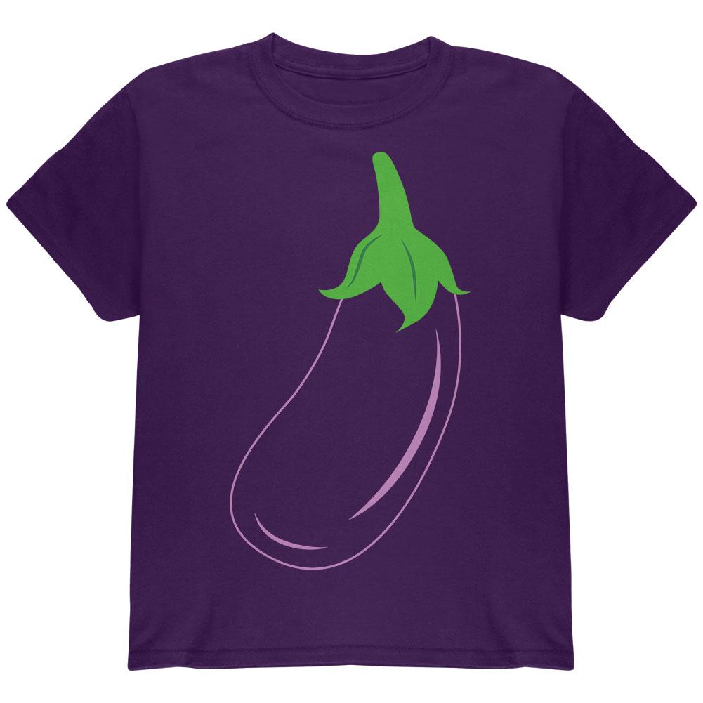 Halloween Vegetable Eggplant Costume Youth T Shirt Youth T-Shirts Old Glory LG Purple 