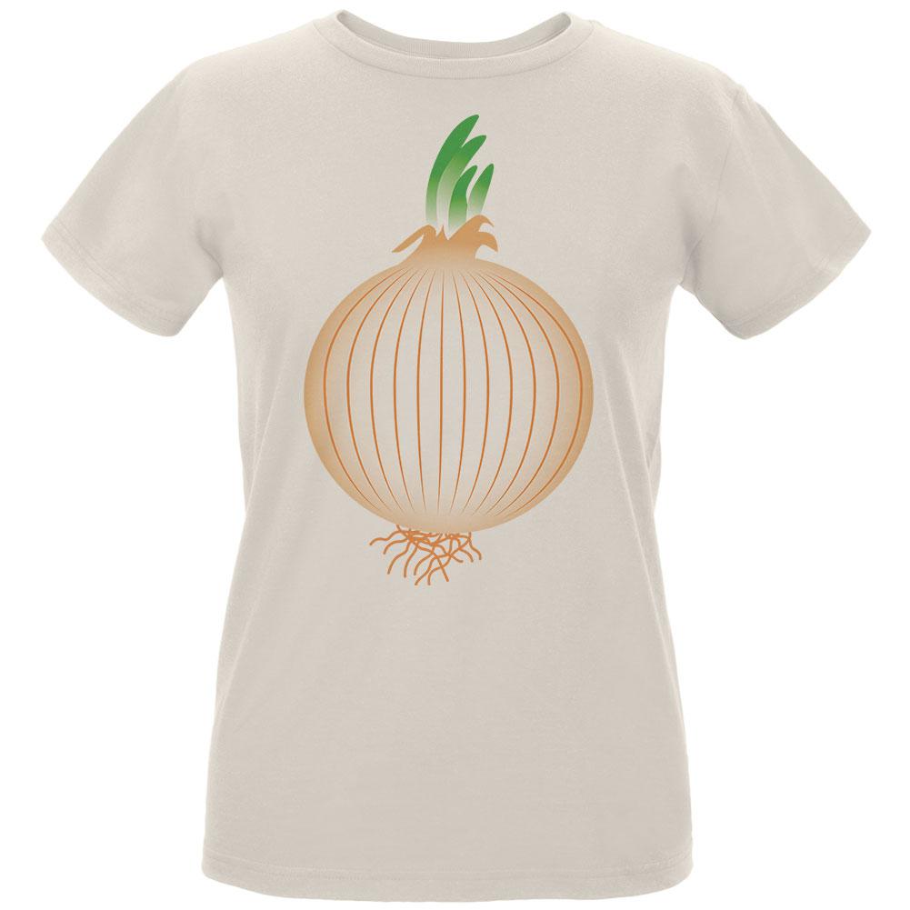 Halloween Vegetable Yellow Onion Costume Womens Organic T Shirt Women's T-Shirts Old Glory LG Natural 