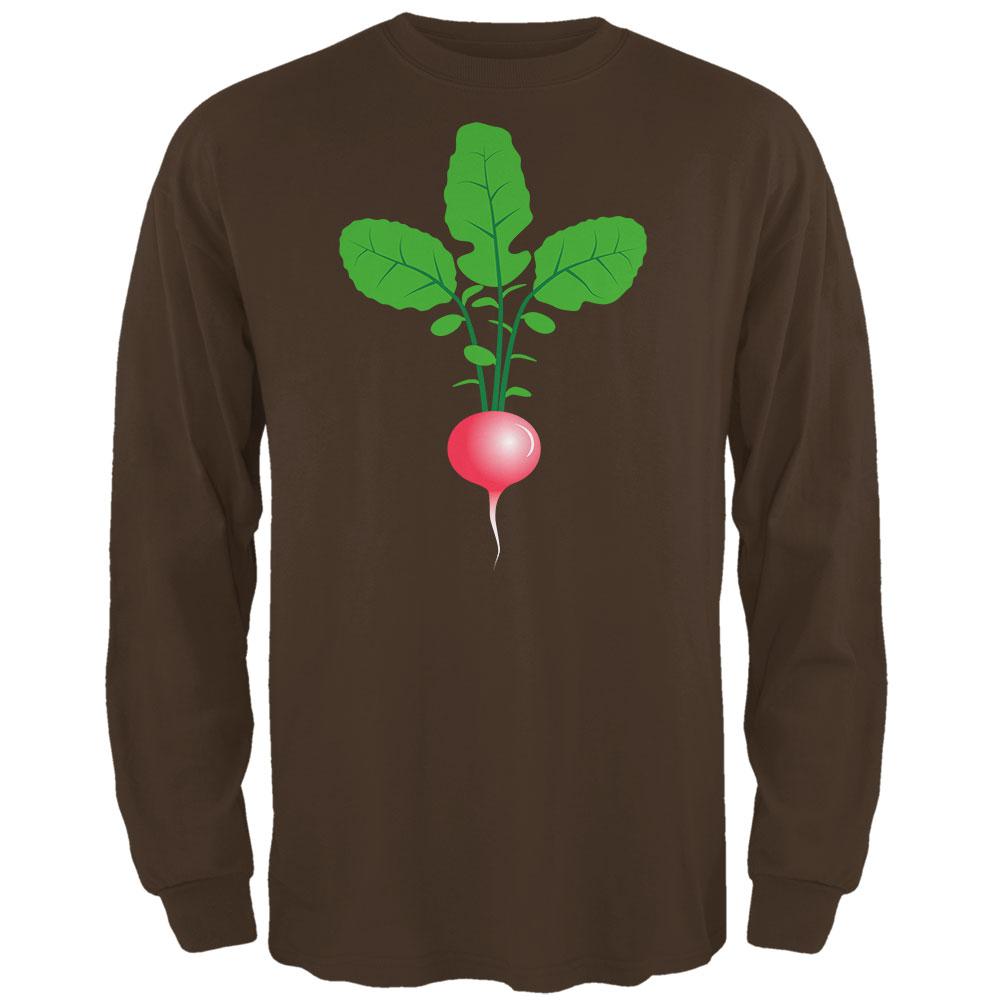 Halloween Vegetable Radish Costume Mens Long Sleeve T Shirt Men's Long Sleeves Old Glory 2XL Brown 