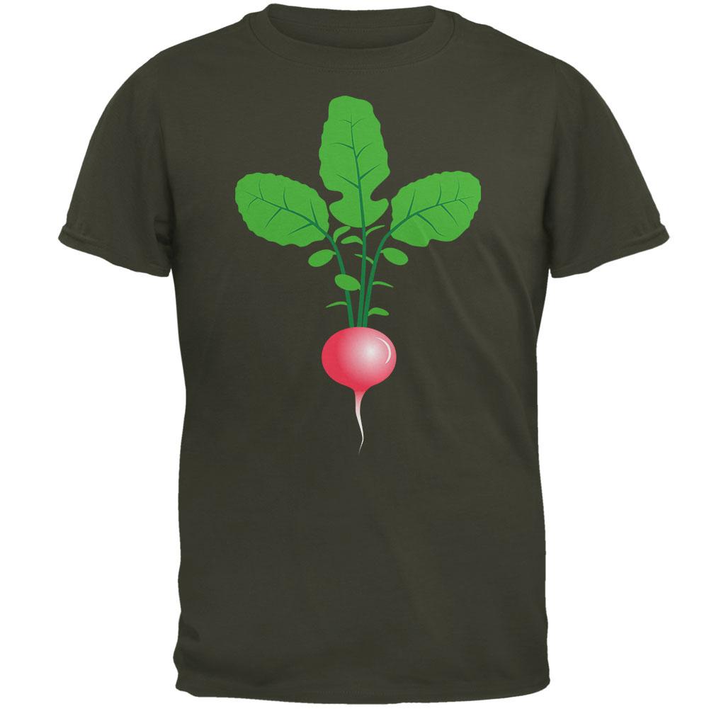 Halloween Vegetable Radish Costume Mens T Shirt Men's T-Shirts Old Glory MD Olive 