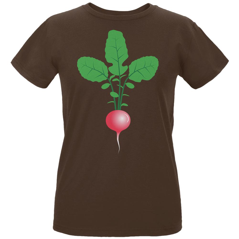 Halloween Vegetable Radish Costume Womens Organic T Shirt Women's T-Shirts Old Glory LG Chocolate 