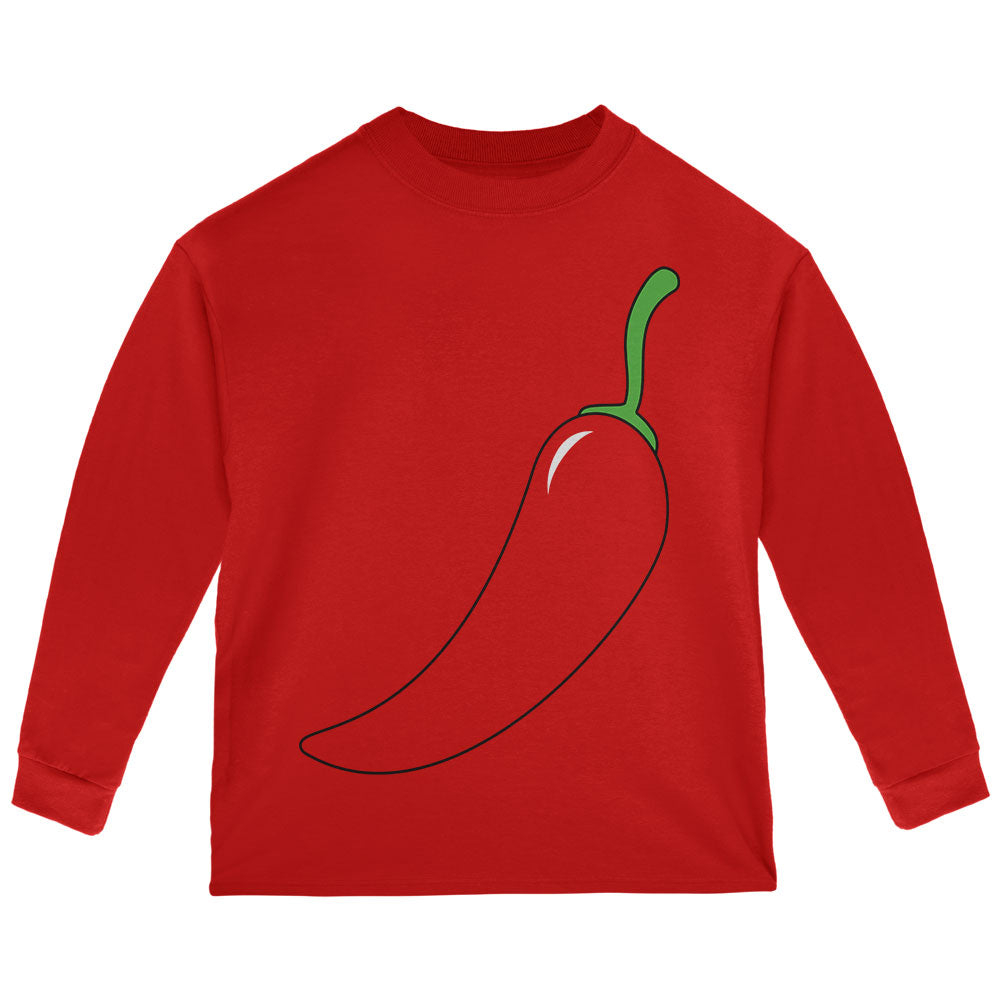 Halloween Chili Pepper Costume of Cinco de Mayo Toddler Long Sleeve T Shirt Toddler Long Sleeves Old Glory 2T Red 