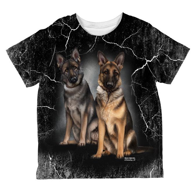 German Shepherds Live Forever All Over Toddler T Shirt Toddler T-Shirts Old Glory 2T Multi 