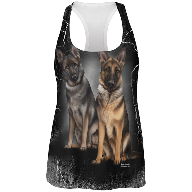 German Shepherds Live Forever All Over Womens Work Out Tank Top Women's Tank Tops Old Glory 2XL Multi 