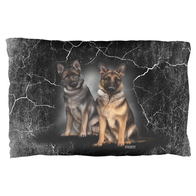 German Shepherds Live Forever Pillow Case Pillowcases Old Glory OS Multi 