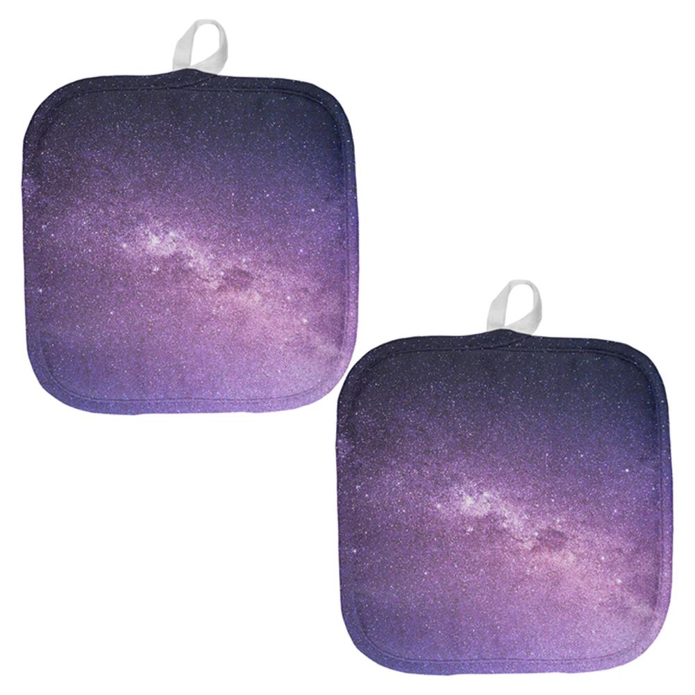 Halloween Galaxy Space Stars All Over Pot Holder (Set of 2) Pot Holders Old Glory OS Multi 