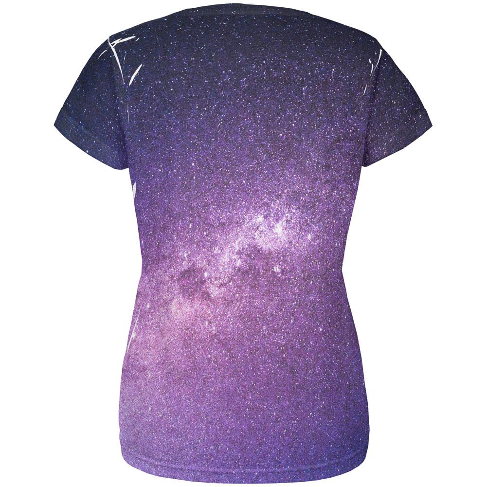 Halloween Galaxy Space Stars All Over Womens T Shirt Women's T-Shirts Old Glory   