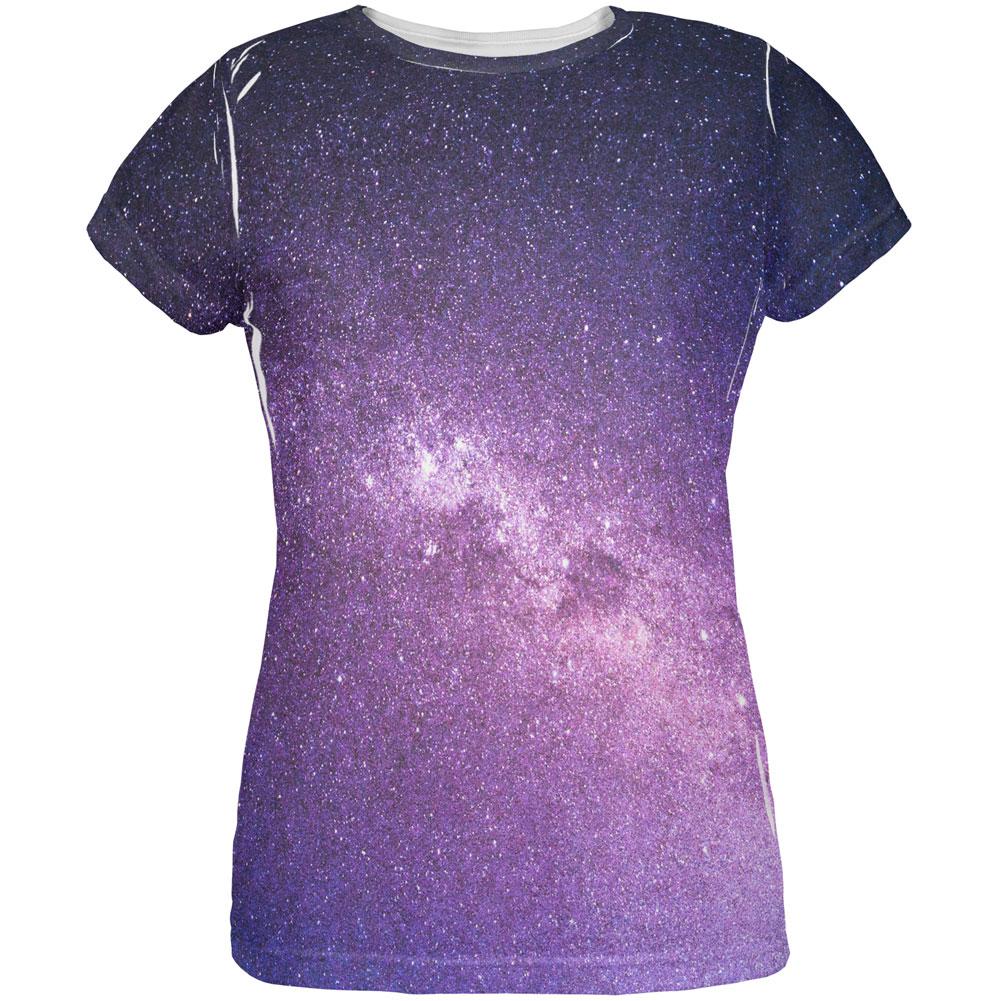 Halloween Galaxy Space Stars All Over Womens T Shirt Women's T-Shirts Old Glory 2XL Multi 