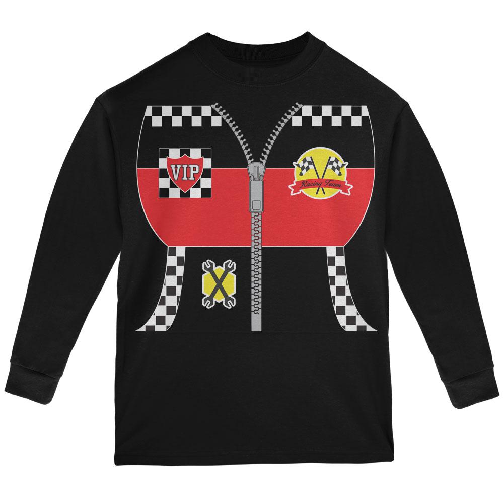 Halloween Hot Rod Costume Racing Youth Long Sleeve T Shirt Youth Long Sleeves Old Glory LG Black 