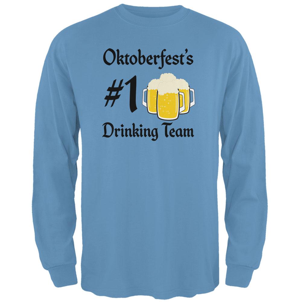 Oktoberfest Number 1 Drinking Team German Beer Mens Long Sleeve T Shirt Men's Long Sleeves Old Glory 2XL Carolina Blue 