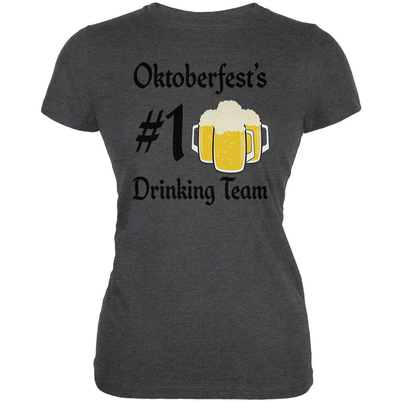 Oktoberfest Number 1 Drinking Team German Beer Juniors Soft T Shirt Juniors T-Shirts Old Glory 2XL Deep Heather 